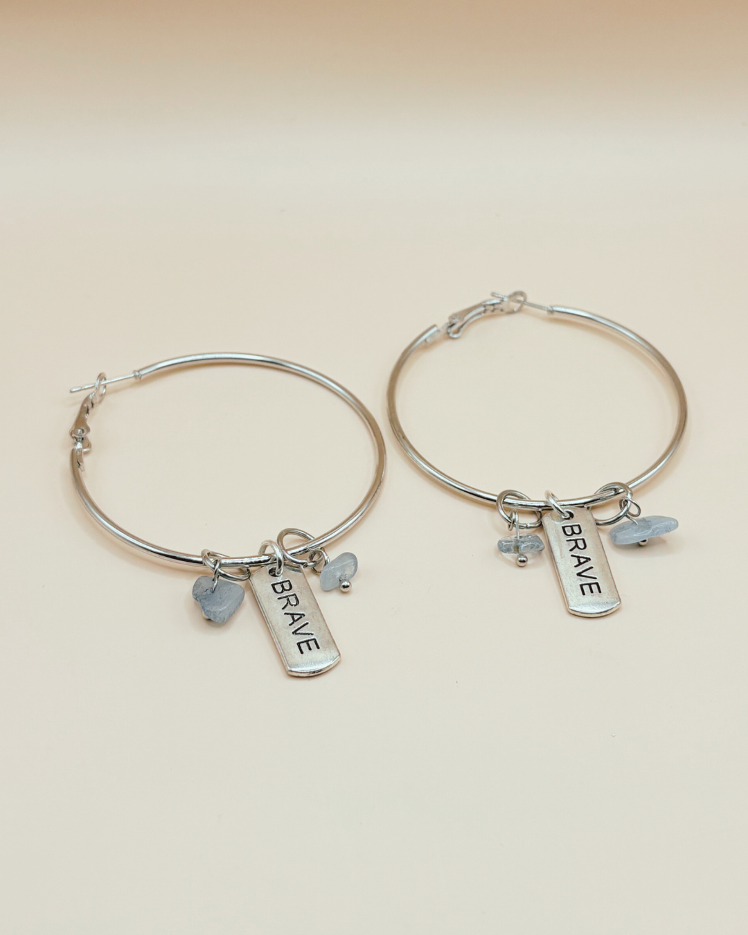 Brave Hoop Earrings- blue