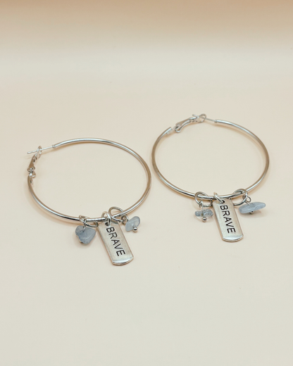 Brave Hoop Earrings- blue